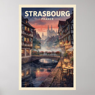 Poster Strasbourg France Voyage Rétro