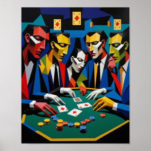 Poster Stratégie de Poker Art Géométrique Abstrait