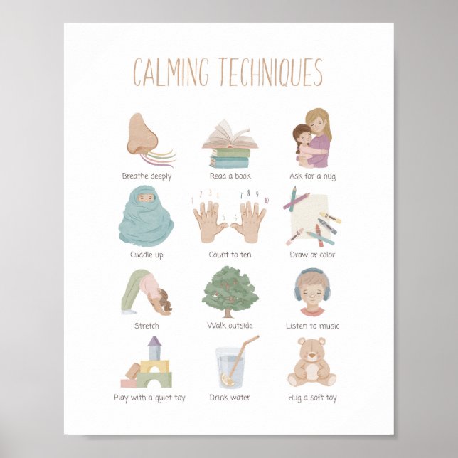 Poster Stratégies Calmes Décor De Classe Calme (Devant)