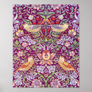 Poster Strawberry Thief Red, William Morris