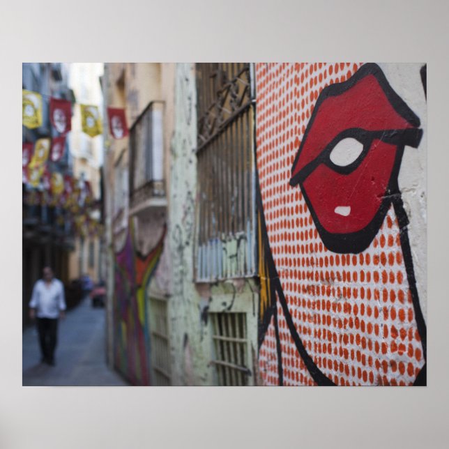 Poster Street art sur la rue de la Libertad (Devant)