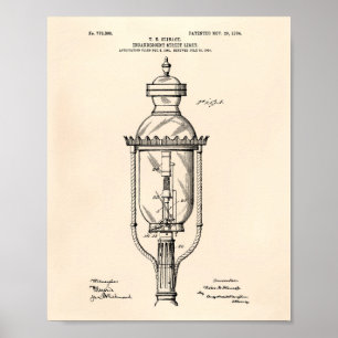 Poster Street Light 1904 Brevet Art Vieux Poivre