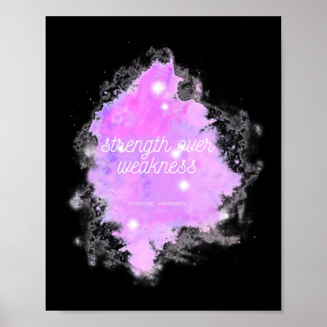 Poster Strength Over Weakness Galaxy - Overdose Awareness (Devant)