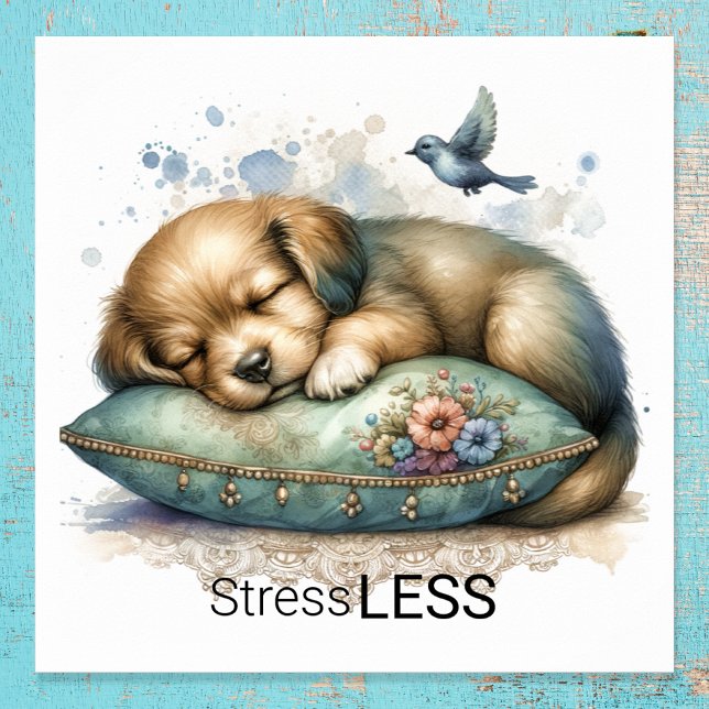 Poster Stress De Chiot Reposant Moins (Créateur téléchargé)