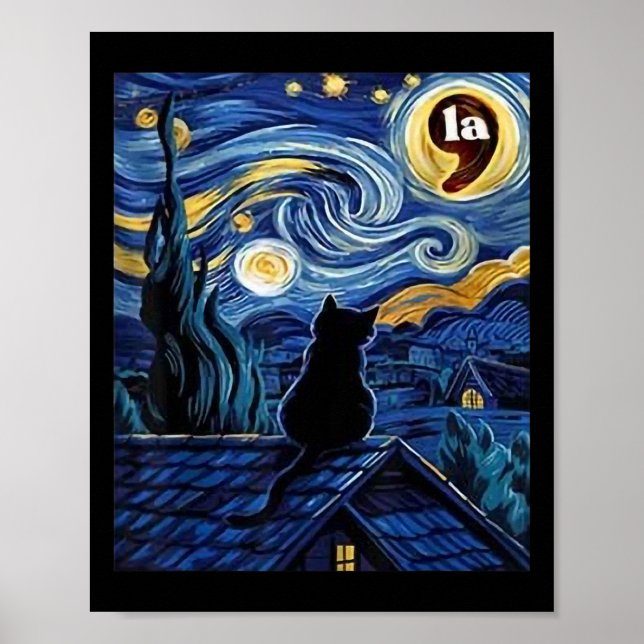 Poster Stress Night Black Cat Comma La Kamala Harris 2 (Devant)