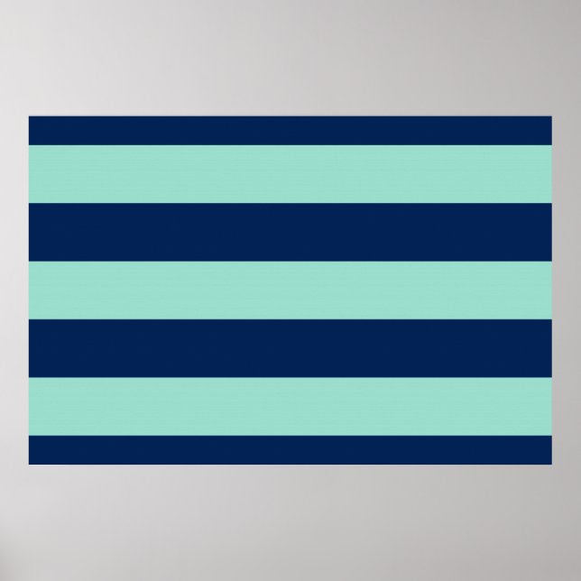 Poster Stripes marines vertes (Devant)