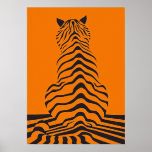 Poster Stripes minimalistes de tigres