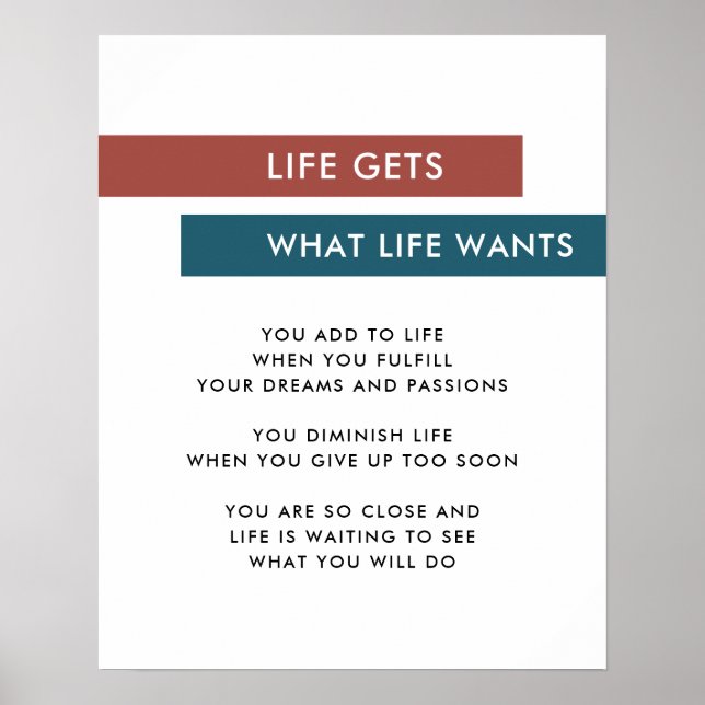 Poster Stripes Modernes Terracotta Citation Motivationnel (Devant)