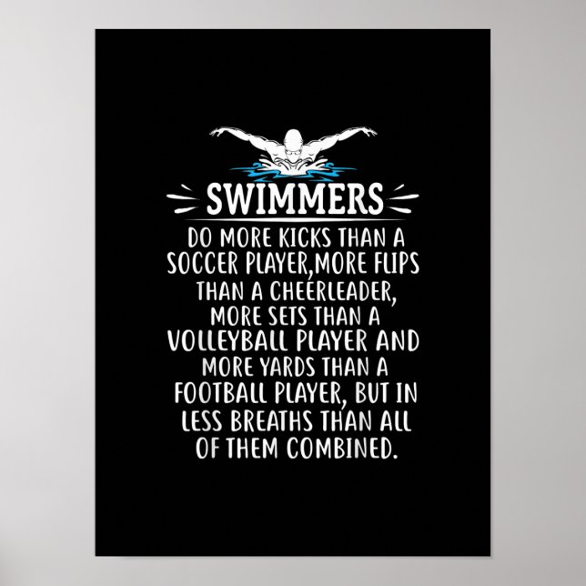 Poster Strong Swim Swimming Toxits For Men Women (Devant)