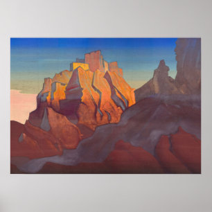Poster Stronghold tibétain, Basgo de Nicholas Roerich