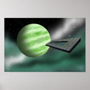 Poster Structure inconnue se dirigeant vers une planète.