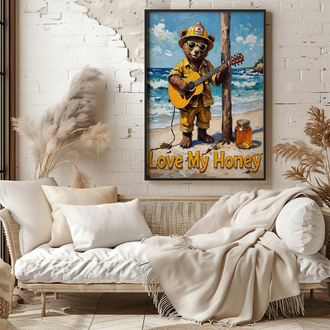 Poster Strums balnéaires : Sérénade de sable d'ours (Créateur téléchargé)