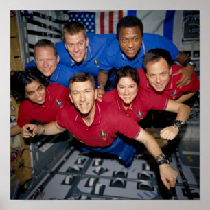 Poster STS-107 Portrait d'équipage à bord de Columbia