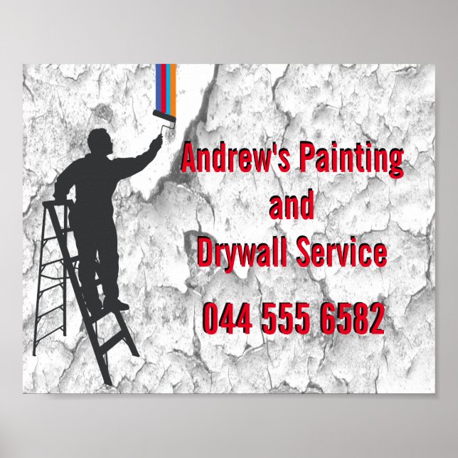 Poster Stucco Peinture Service Handyman Home Réparation F (Devant)