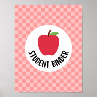 Poster student binder title page insert for teachers