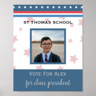 Poster student election campaign with photo class