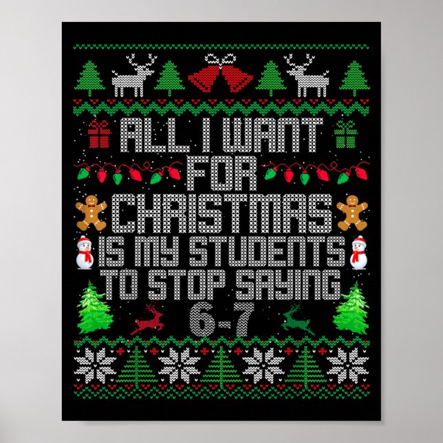 Poster Students Saying 6-7 67 Six Seven Fun Teacher Ugly  (Devant)