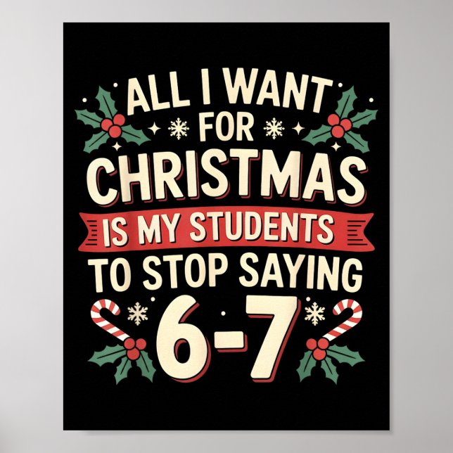 Poster Students Saying 6-7 67 Six Seven Funny Teacher Chr (Devant)