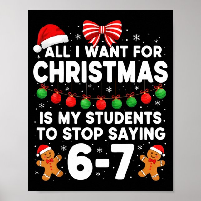 Poster Students Saying 6-7 67 Six Seven Funny Teacher Chr (Devant)