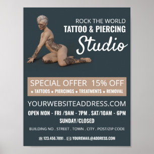 Poster Studio De Tatouage Féminin, Tatouage & Piercing Co