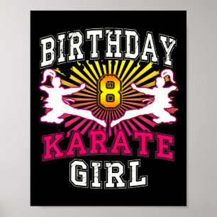 Poster Stuff pour fille de 8e anniversaire - Karate 8 ans