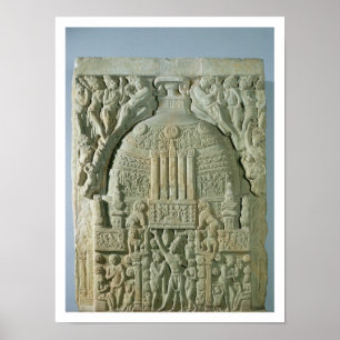 Poster stupa bouddhique, Nagarjunakonda (calcaire)
