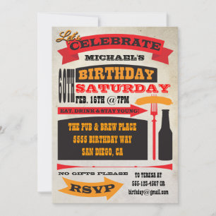 Poster Style 60e anniversaire Invitations de fête