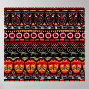 Poster Style Africain : Plaisir Motif décoratif.