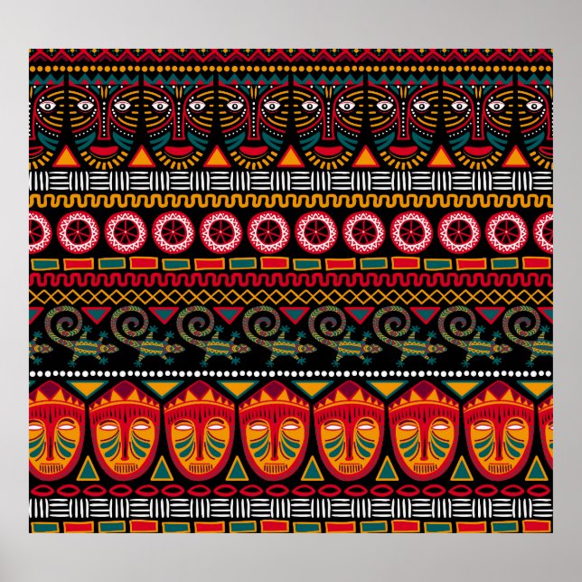 Poster Style Africain : Plaisir Motif décoratif. (Devant)