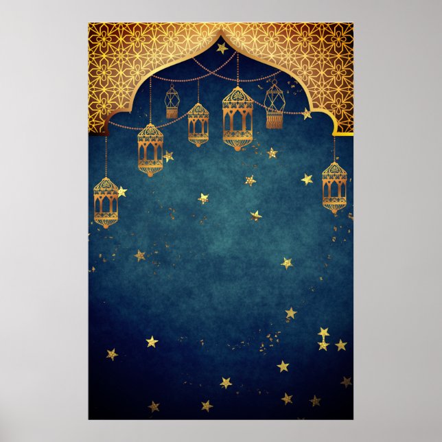 Poster Style arabe avec lanternes marocaines (Devant)