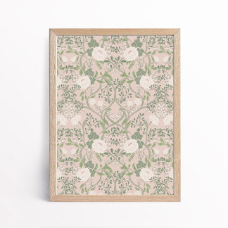 Poster Style Arts et Artisanat Vintage Fleur de Pivoine