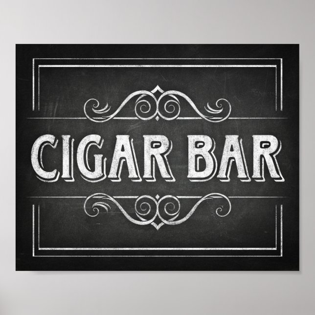Poster Style de calque BARRE CIGAR Signe Imprimer (Devant)