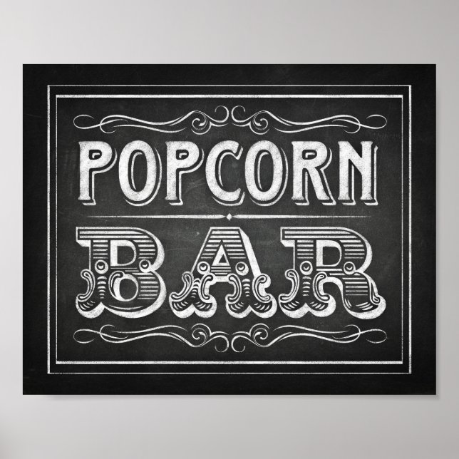 Poster Style de calque BARRE POPCORN Signe Imprimer (Devant)