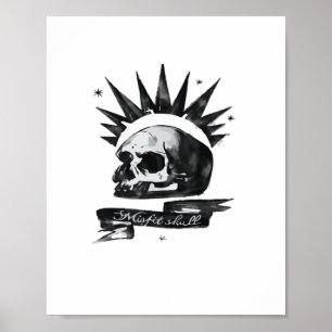 Poster Style de caractère créatif crâne inadapté