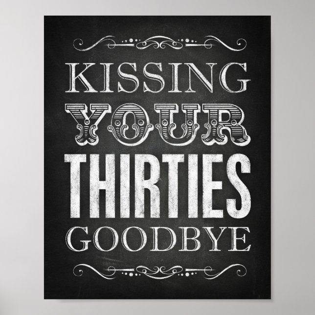 Poster Style de chalk KISSING VOS TRENTE BONNE IMPRIMER (Devant)