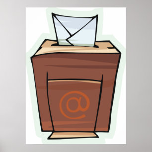 Poster Style de dessin de l'icône de boîte de réception d
