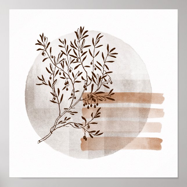 Poster Style de feuillage d'art boho (Devant)