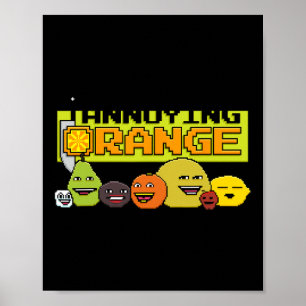 Poster Style de jeu vidéo 8 bits orange