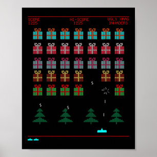 Poster Style de Noël Retro jeu vidéo