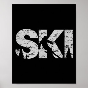 Poster Style de ski cool ski Alne Cadeau de skieur pour f