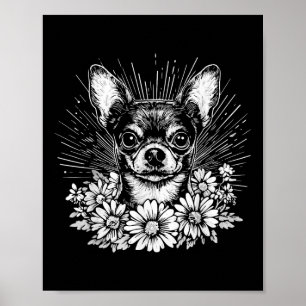 Poster Style de tatouage rétro Chihuahua Amoureux des chi
