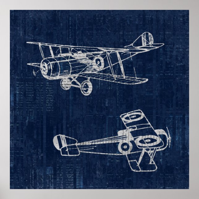 Poster Style de texte et de script du journal de l'avion  (Devant)