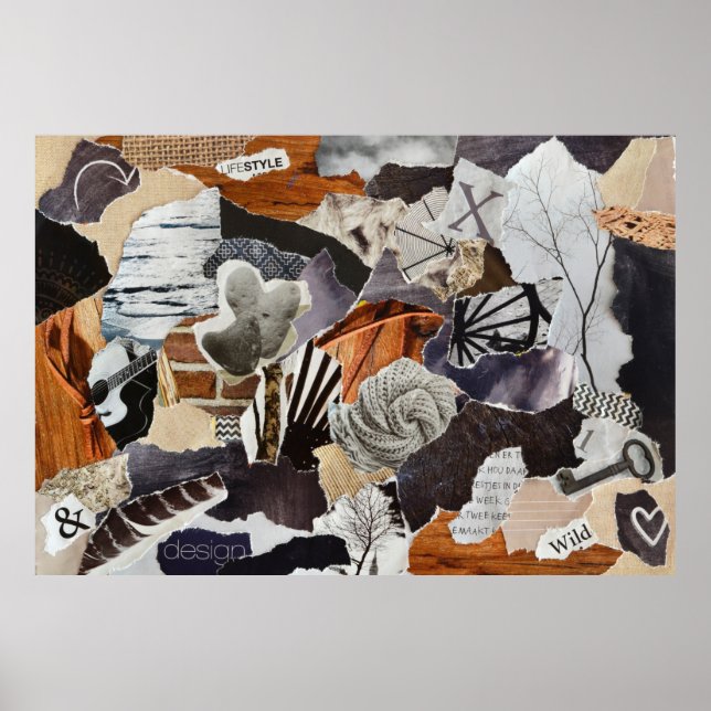 Poster style de vie Couleur de l'atmosphère gris, marron, (Devant)