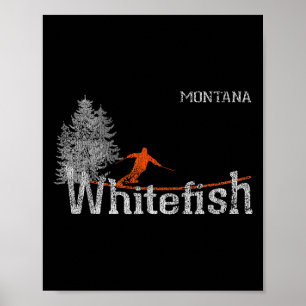 Poster Style des années 1980 Montana Ski Vintage