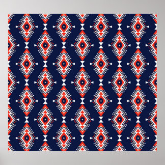 Poster Style ethnique, motif sans couture géométrique.
