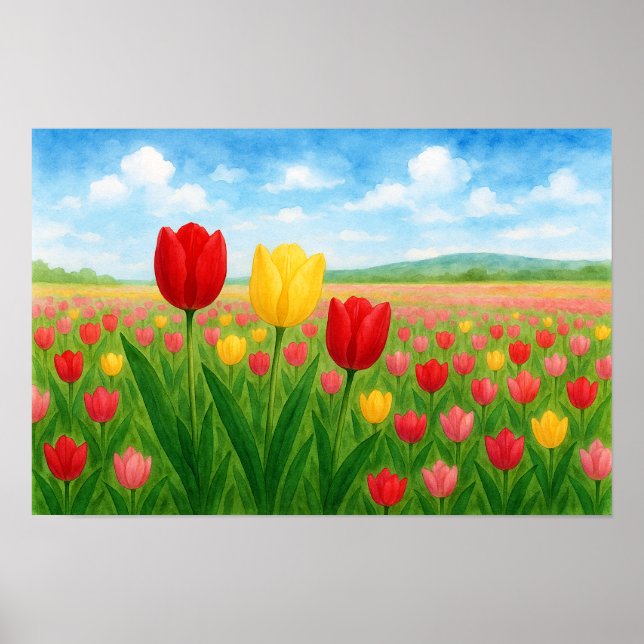 Poster Style européen et américain Tulipes originales Lan (Devant)