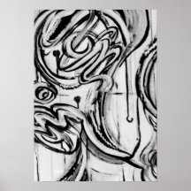 Style graffiti Abstrait noir et blanc