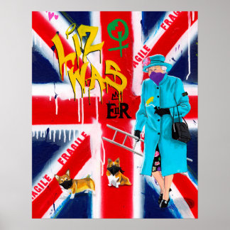 Poster style Graffiti "reine Elizabeth"