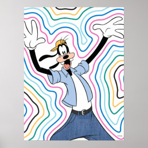 Poster Style graphique rétro de rue radieux et goofy