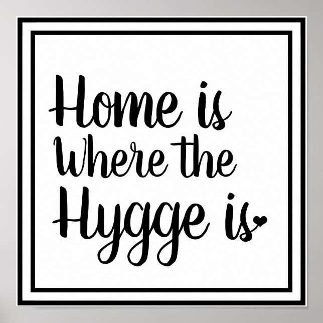Poster Style Hygge nordique | La maison est là où se trou (Devant)